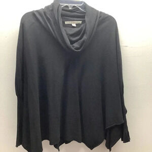 Fever Size Small Black Knit Cowl Neck Tunic Faux Wrap Sweater Top. Preowned